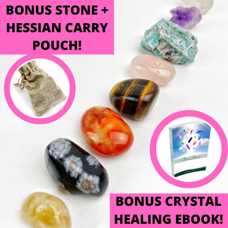 Starter Kit 7 Healing Crystals Chakra Pack Bonus Stone Ebook Natural Healer